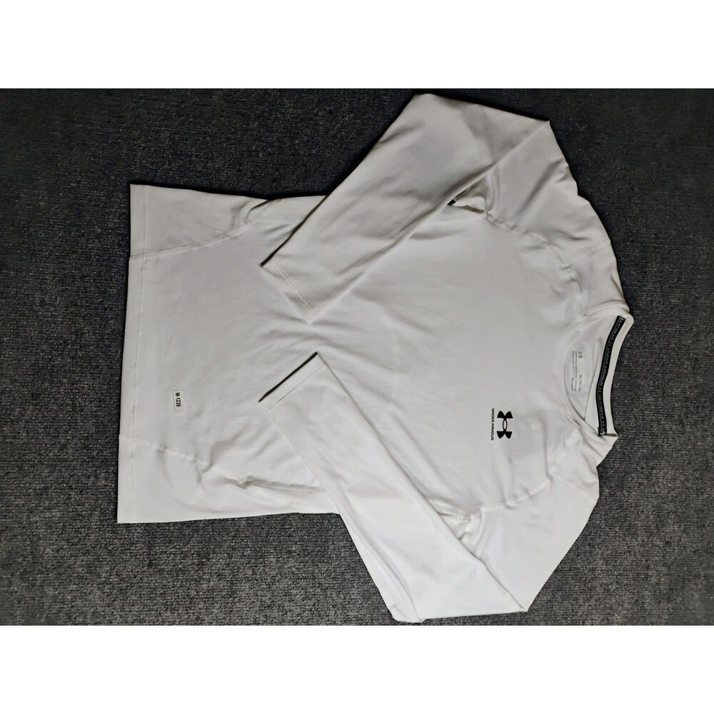 Under Armour HeatGear Compression Shirt White Long Sleeve Men's XL NWT